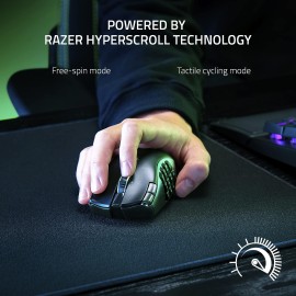 Razer Naga V2 HyperSpeed Wireless MMO Gaming Mouse: 19 Programmable Buttons - HyperScroll Technology - Focus Pro 30K Optical Sensor - Mechanical Mouse Switches Gen-2 - Up to 400 Hr Battery Life- right-handed