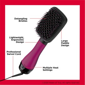 Revlon One-Step Hair Dryer and Styler | Detangle, Dry, and Smooth Hair, (Pink)