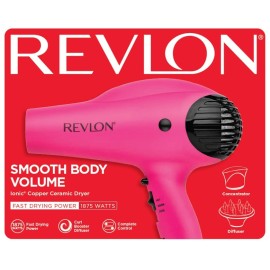 Revlon Volume Booster Hair Dryer | 1875W for Voluminous Lift and Body, (Pink)