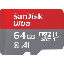 SanDisk 64GB Ultra microSDXC UHS-I Memory Card with Adapter - Up to 140MB/s, C10, U1, Full HD, A1, MicroSD Card