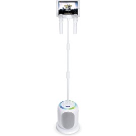 Singing Machine ISM2040 Home Stage Karaoke System, 50-Watt Sound Experience with Two Wireless Mics, White