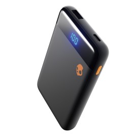 Skullcandy Stash Mini 5,000 Mah Usb-A To Usb-C Portable Charger With Split Charging Cable (Black/Orange)