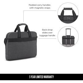 Solo Astor 15.6 Inch Laptop Slim Brief, Grey