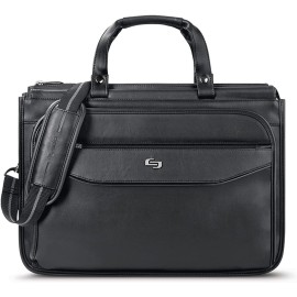 Solo Harrison 16 Inch Triple Compartment Laptop Briefcase, Black