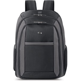 Solo Metropolitan 16 Inch Laptop Backpack with Removable Sleeve, Black/Grey