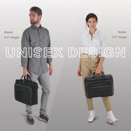 Solo New York Empire 17.3-Inch Laptop Briefcase, TSA Friendly, Black/Grey