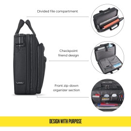 Solo New York Empire 17.3-Inch Laptop Briefcase, TSA Friendly, Black/Grey