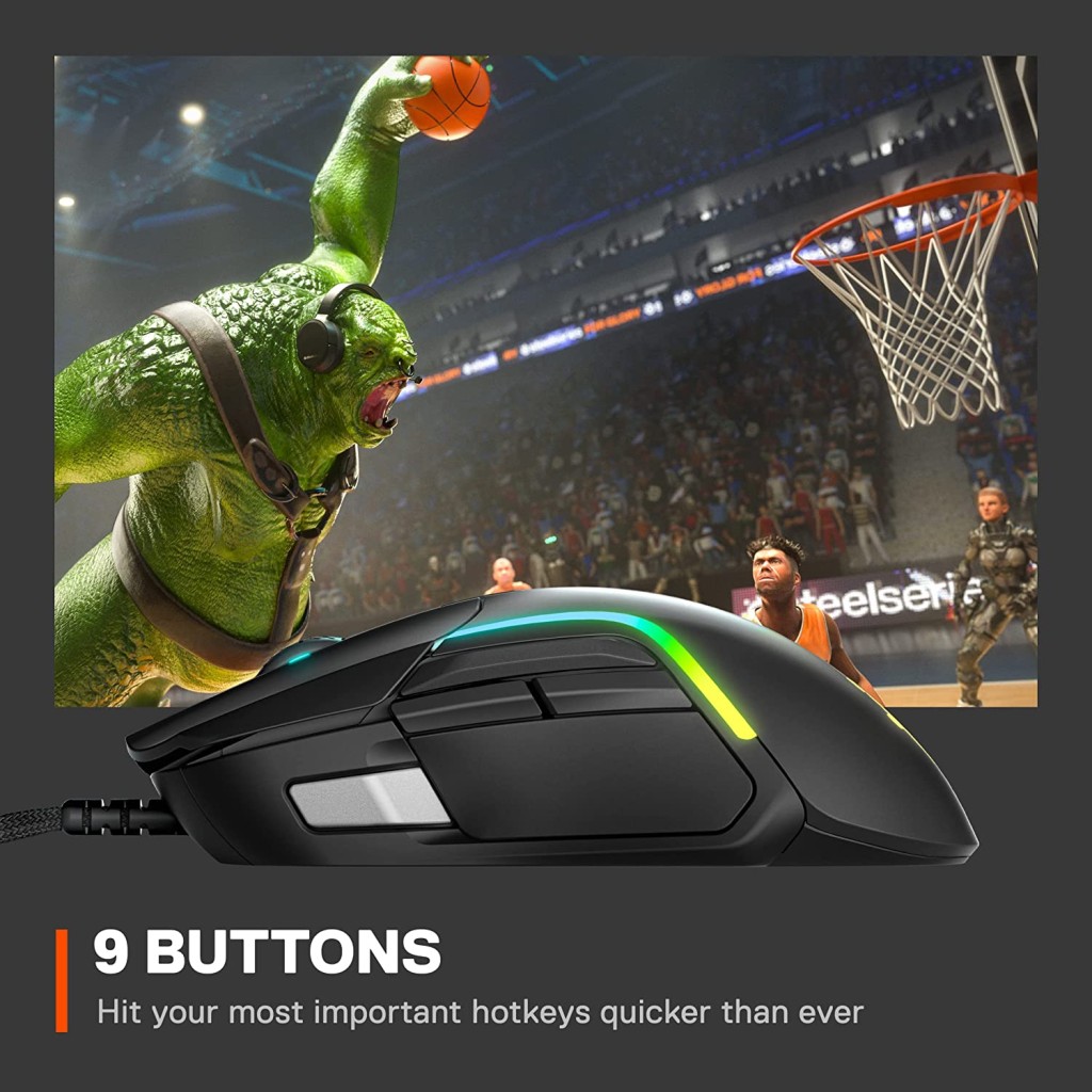 SteelSeries Rival 5 Gaming Mouse with PrismSync RGB Lighting and 9 ...