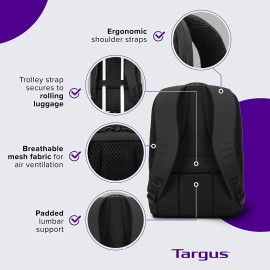 Targus Classic Slim Business Professional Travel and Commuter Bag for 16-Inch Laptop, Black (TCT027US)