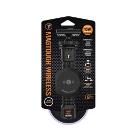 Toughtested 15-Watt Magsaf Compatible Wireless Dash/Windshield Magnetic Phone Mount