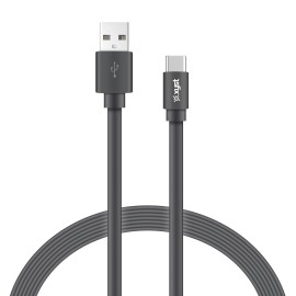 Xyst Charge And Sync Usb To Usb-C Flat Cable, 4 Ft. (Black)