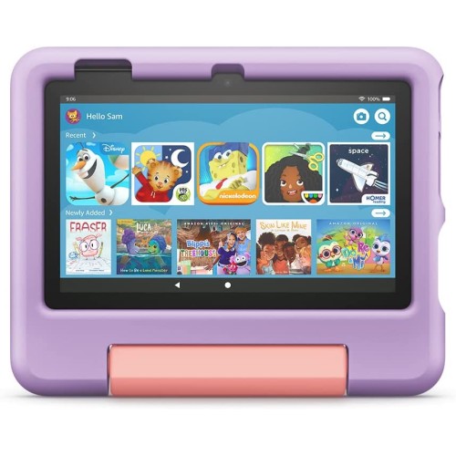 Amazon Fire 7 Purple 32GB Kids tablet, 32GB 7" display, ages 3-7 2022 release, Purple
