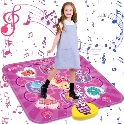ANNIEDance Mat,Toys for 3 4 5 6 7 8+ Year Old Girls,Dance Mat for Kids,Electronic Music Dance Pad Toy with LED Lights,5 Game Modes Princess Dancing Mat,Birthday Xmas Gifts for Age 3-8 Year Old Girls