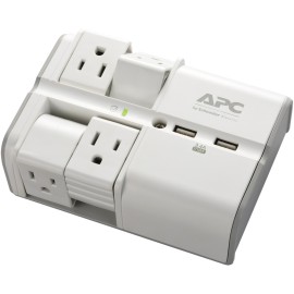 Apc Essential Surgearrest 4-Rotating-Outlets Wall Tap With 2 Usb Charging Ports