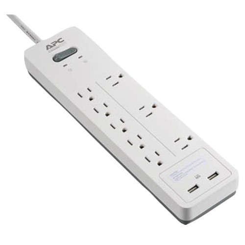 Apc Home Office Surgearrest 8-Outlet Power Strip With 2 Usb Charging Ports