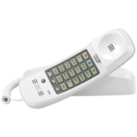At&T Corded Trimline Phone With Lighted Keypad (White)