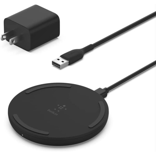 Belkin Quick Charge Wireless Charging Pad - 15W Qi-Certified Charger Pad for iPhone, Samsung Galaxy, Apple Airpods Pro & More - Charge While Listening to Music, Streaming Videos, & Video Calls - Black