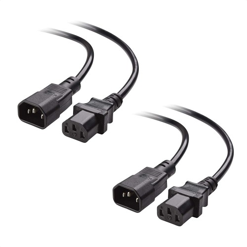 Cable Matters 2-Pack Computer to PDU Power Extension Cord, Power Extension Cable 6 ft (IEC C14 to IEC C13 PDU Power Cord)