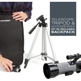 Celestron - 70mm Travel Scope DX - Portable Refractor Telescope - Fully-Coated Glass Optics - Ideal Telescope for Beginners - BONUS Astronomy Software Package - Digiscoping Smartphone Adapter