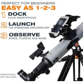 Celestron – StarSense Explorer LT 80AZ Smartphone App-Enabled Telescope – Works with StarSense App to Help You Find Stars, Planets & More – iPhone/Android Compatible