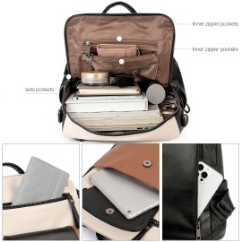 CLUCI Leather Backpack for Women, Large Fashion Convertible Anti-theft, Travel Backpack Purses