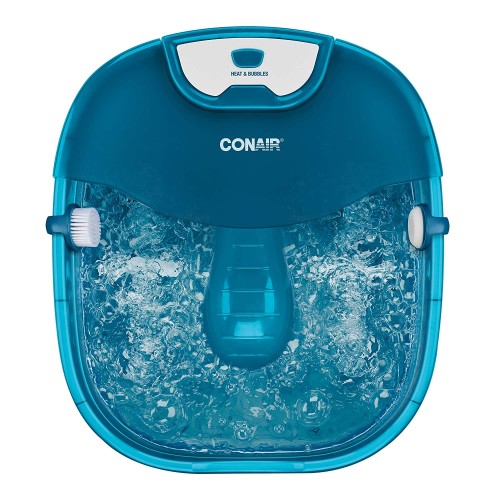 Conair HEAT SENSE Pedicure Foot Spa Bath with Massaging Foot Rollers, Soothing Bubbles, Pumice and Nail Brush, and Foot Bath Massager with Heat