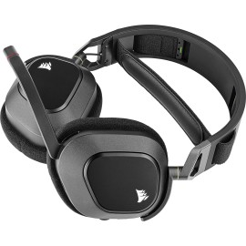CORSAIR HS80 RGB WIRELESS Premium Gaming Headset with Spatial Audio - Works with Mac, PC, PS5, PS4 - Carbon