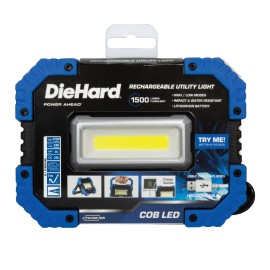 Diehard 1,500-Lumen Water-Resistant Cob Led Rechargeable Utility Work Light And Power Bank