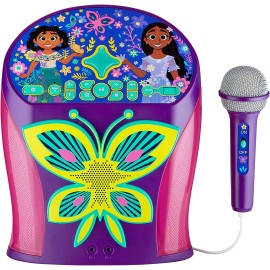 eKids Disney Encanto Karaoke Machine, Bluetooth Speaker with Microphone for Kids, Speaker with USB Port to Play Music, Easily Access Disney Playlists with New EZ Link Feature