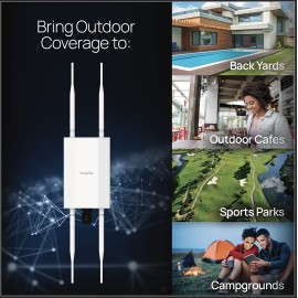 EnGenius Outdoor WiFi 6 AX1800 Managed Access Point EWS850AP with 2.5Gbps Port, OFDMA, MU-MIMO, PoE+ Injector Included, WPA3, IP67 Rated, License-Free Remote Management Tools Included