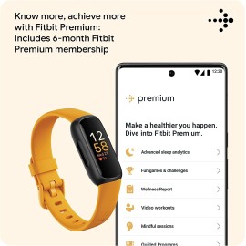 Fitbit Yellow Inspire 3 Health & Fitness Tracker with Stress Management, Workout Intensity, Sleep Tracking, 24/7 Heart Rate and more, Morning Glow/Black, One Size (S & L Bands Included)