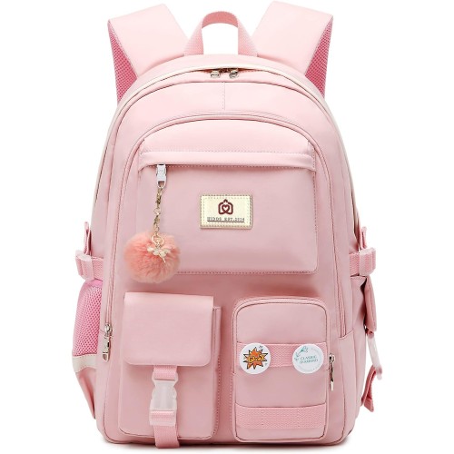 HIDDS Pink Laptop Backpacks 15.6 Inch School Bag College Backpack Anti Theft Travel Daypack Pink