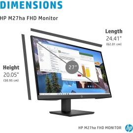 HP 27h Full HD Monitor - Diagonal - IPS Panel & 75Hz Refresh Rate - Smooth Screen