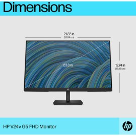 HP V24v G5 - LED monitor - 24" (23.8" viewable) - 1920 x 1080 Full HD (1080p) @ 75 Hz - VA - 250 cd/m² - 3000:1 - 5 ms - HDMI, VGA