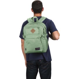 JanSport Main Campus FX Backpack - Travel, or Work Bookbag w 15-Inch Laptop Pack with Leather Trims, Loden Frost