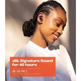 JBL Live Pro TWS 2: 40 Hours of Playtime, True Adaptive Noise Cancelling, Smart Ambient, and Beamforming mics (Black)