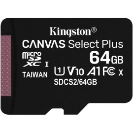 Kingston Canvas Select Plus - Flash memory card (microSDXC to SD adapter included) - 64 GB