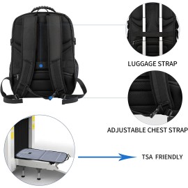 KROSER Travel Laptop Backpack 18.4 inch XXXL Computer Backpack Stylish College Backpack with RFID
