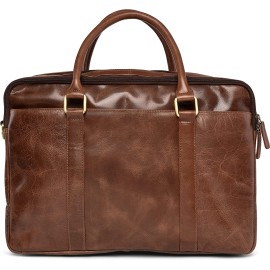 LEABAGS Istanbul Leather Shoulder Bag I 15 inch Laptop Bag I Genuine Buffalo Leather Messenger Bag I Briefcase I Vintage Leather Bag I Desk Bag I 16x12x5inch