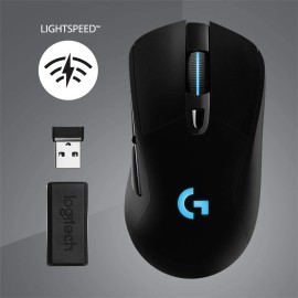 Logitech G703 Lightspeed Wireless Gaming Mouse W/Hero 25K Sensor, PowerPlay Compatible, Lightsync RGB, Lightweight 95G+10G Optional, 100-25, 600 DPI, Rubber Side Grips - Black