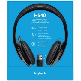 Logitech H540 High-performance USB Headset  for Windows and Mac, Skype