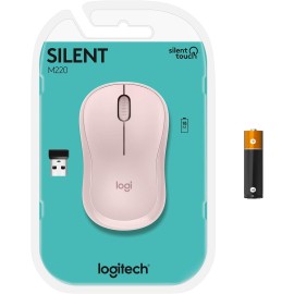 Logitech M220 Silent Mouse optical 3 buttons wireless 2.4 GHz USB wireless receiver - pink