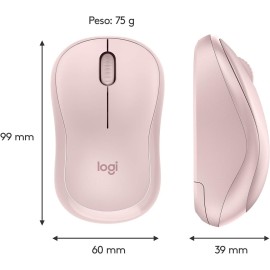Logitech M220 Silent Mouse optical 3 buttons wireless 2.4 GHz USB wireless receiver - pink