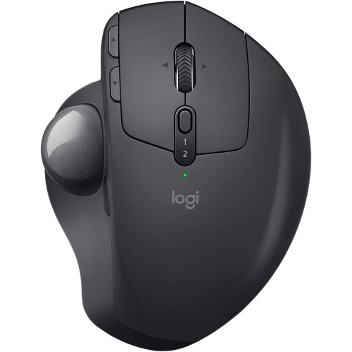 Logitech MX Ergo Wireless Trackball Mouse, Bluetooth Or 2.4GHz with Unifying USB-Receiver, Adjustable Trackball Angle, Precision Scroll-Wheel, USB-C Charging Battery, PC/ Mac/ iPad OS - Black