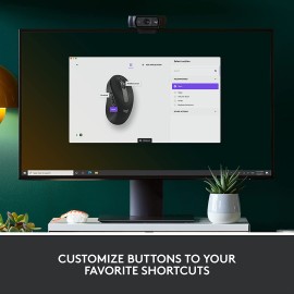 Logitech Signature M650 L Full Size Wireless Mouse - For Large Sized Hands, Silent Clicks, Customizable Side Buttons, Bluetooth, Multi-Device Compatibility - Black