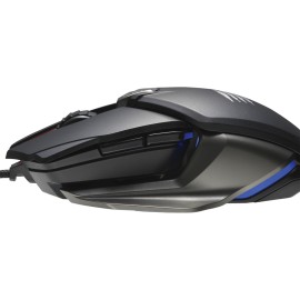 Mad Catz B.A.T. 6+ Wired Gaming Mouse - 16000DPI - 10 Programmable Buttons - Patented Dakota Switch - Adjustable Grip - with 2 Interchangeable Palm Rests & 3 Interchangeable Side Skirts - Black