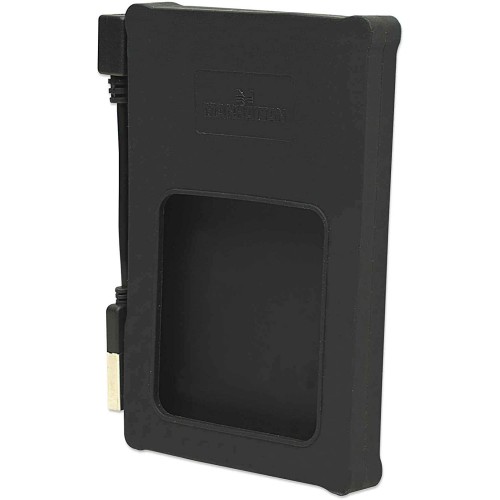 Manhattan Hi-Speed USB 2.0 2.5-Inch SATA Drive Enclosure Black, Silicone (130103)