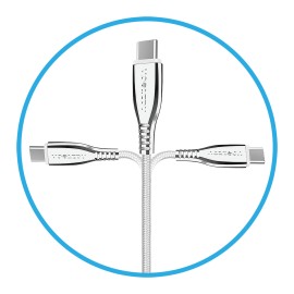 Naztech 6-Ft. Titanium Usb-C To Usb-C Braided Cable (White)
