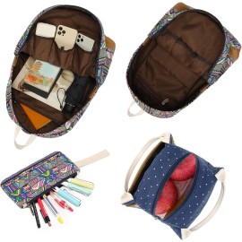 Pawsky School backpack for Teen Girls Women Kids School Bags College Bookbag, 15 Inch