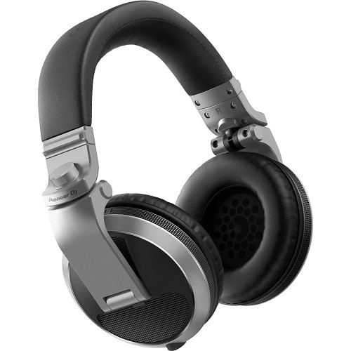 Pioneer DJ HDJ-X5-S - Closed-back Circumaural DJ Headphones with 40mm Drivers Silver
